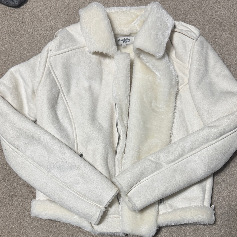 Charlotte Russe Cream Teddy Jacket